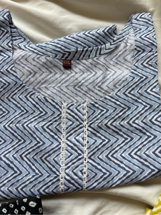 Dresses & Skirts - New Blue Printed Indian Kurti XXL – Casual Ethnic Top